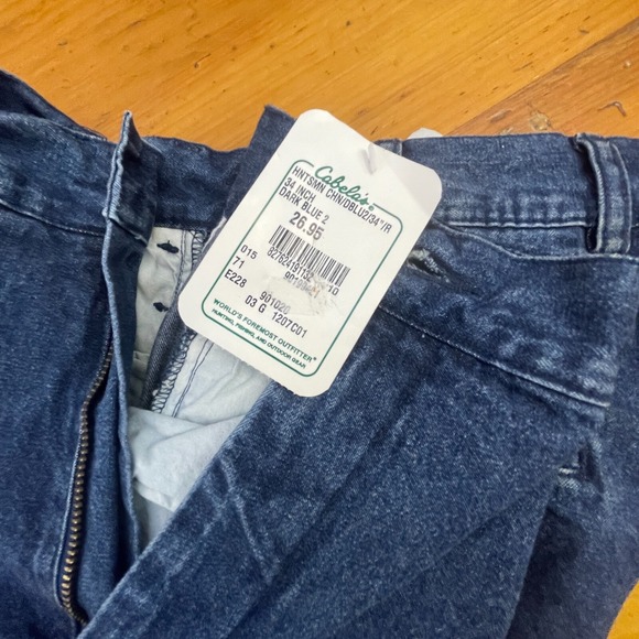 Vintage Cabelas Mens Blue Jeans 34 REG Huntsman Style Unhemmed - Picture 1 of 10